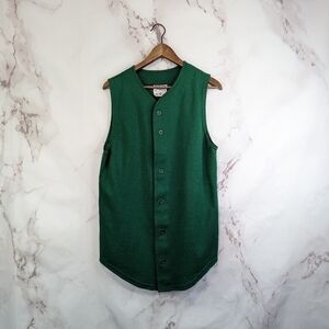 Link Zelda Costume Womens Medium Tunic Green Vest Button Shirt Top Vintage